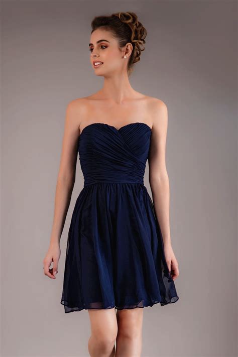 Navy Blue Cocktail Dress .